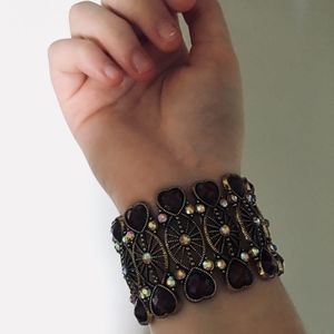 Ruby Heart and Swarovski crystal Bracelet